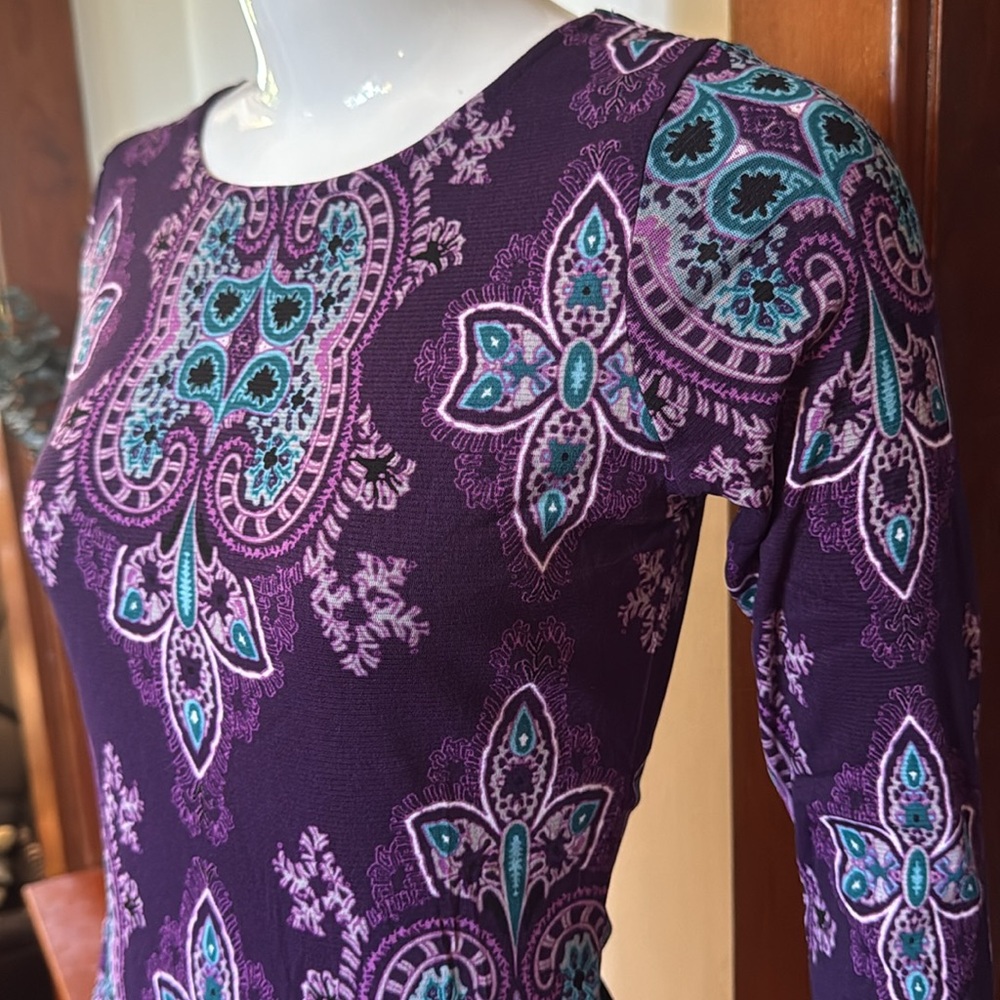 NWT northern reflections size small Purple and Teal Patterned Women's Top